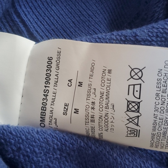 Off-white Purple and Neon Yellow Hoodie 100% cotton Size Medium - Picture 8 of 9